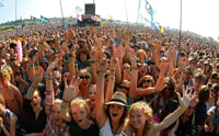festival crowds at Glastonbury